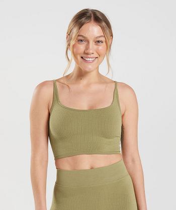 Sujetadores Deportivos Gymshark Pause Seamless Bralette Mujer Verde | CO 2101EBC